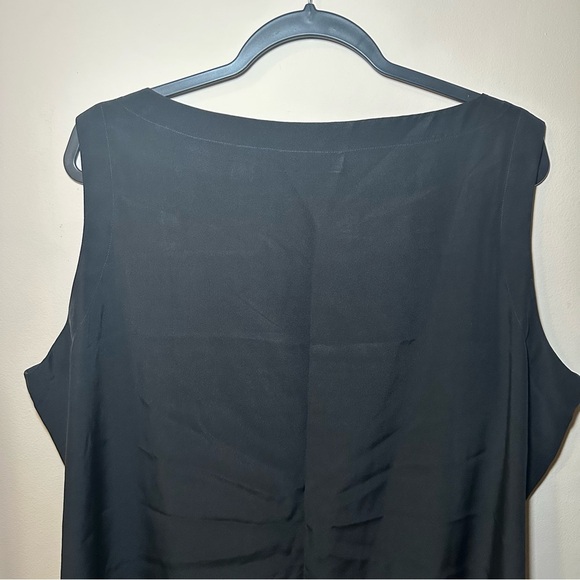 Kate Hill Classic Closet Staple Black Sleeveless Silk Elevated Basic TankTop 22W - Picture 16 of 16